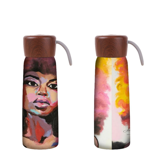 Bouteille d'eau "Femme Afro"